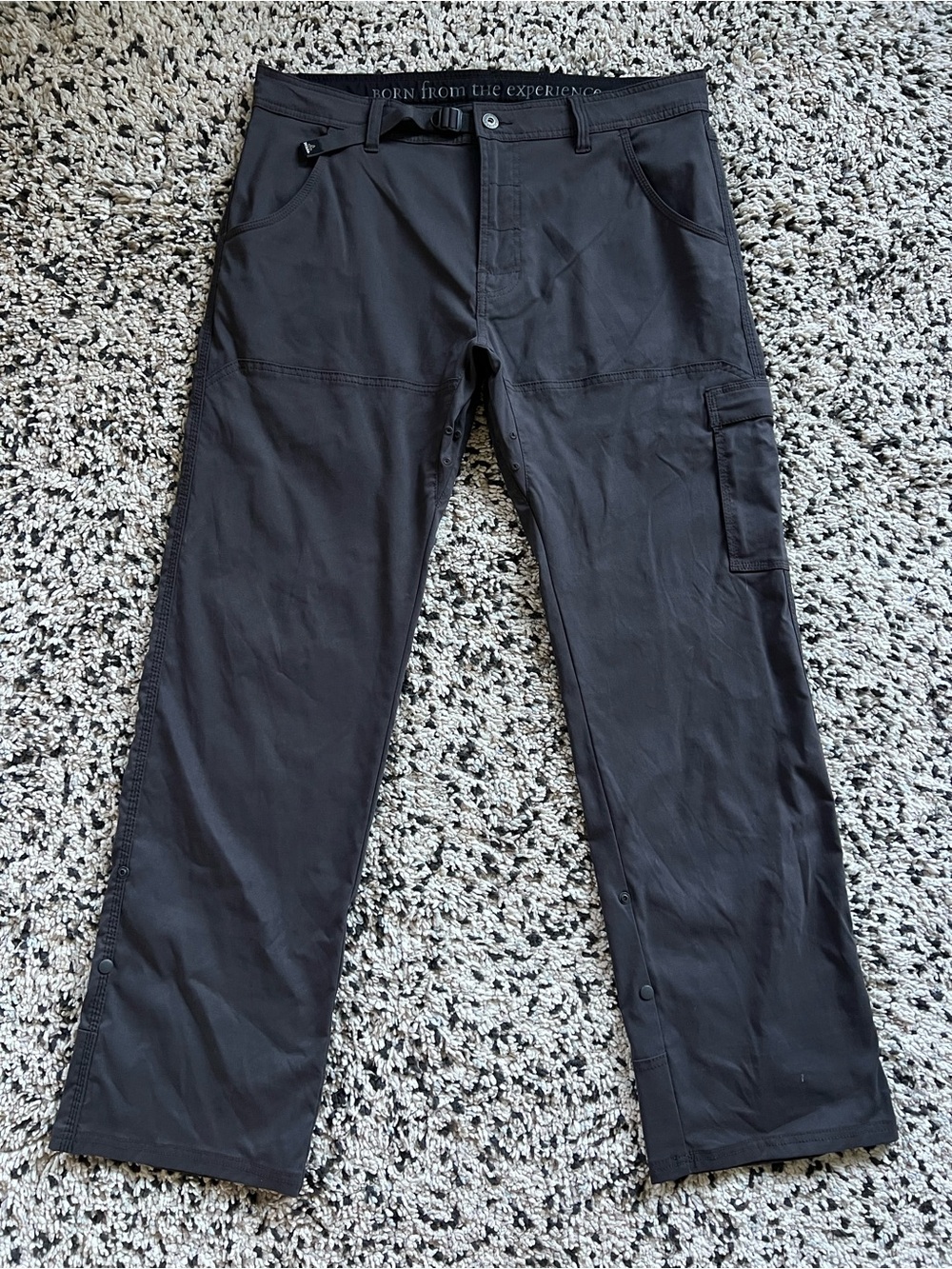 Prana Stretch Zion Pants Dark Grey M4ST32116 Outdoor Hiking Men’s Size 36x32